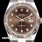 【永生流當品】2023單 ROLEX 勞力士 半金 玫瑰金 126331 巧克力面 鑽石時標 蠔式日誌型 OQT5363