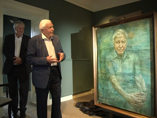 David Attenborough makes rare appearance as new Jonathan Yeo portrait unveiled