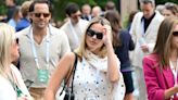 Margot Robbie Wears a Gorgeous Draped Polka-Dot Dress as Her First Maternity Look at Wimbledon