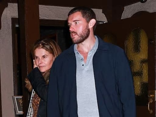Maria Shriver grabs dinner with daughter Christina Schwarzenegger, 32, and son Christopher Schwarzenegger, 26, in Santa Monica