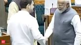 Narendra Modi & Rahul Gandhi share a warm moment at the Lok Sabha well as Birla is named Speaker