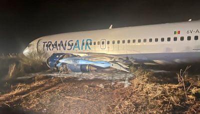 Another Boeing mishap as 737 skids off runway & wing bursts into flames