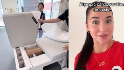 Olympic athletes give hilarious reviews of cardboard beds in Paris | Offside