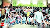 NSUI members detained at AU protest over fees | Ahmedabad News - Times of India