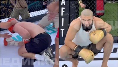 Video: Khamzat Chimaev destroys Russian influencer with brutal body shot beatdown