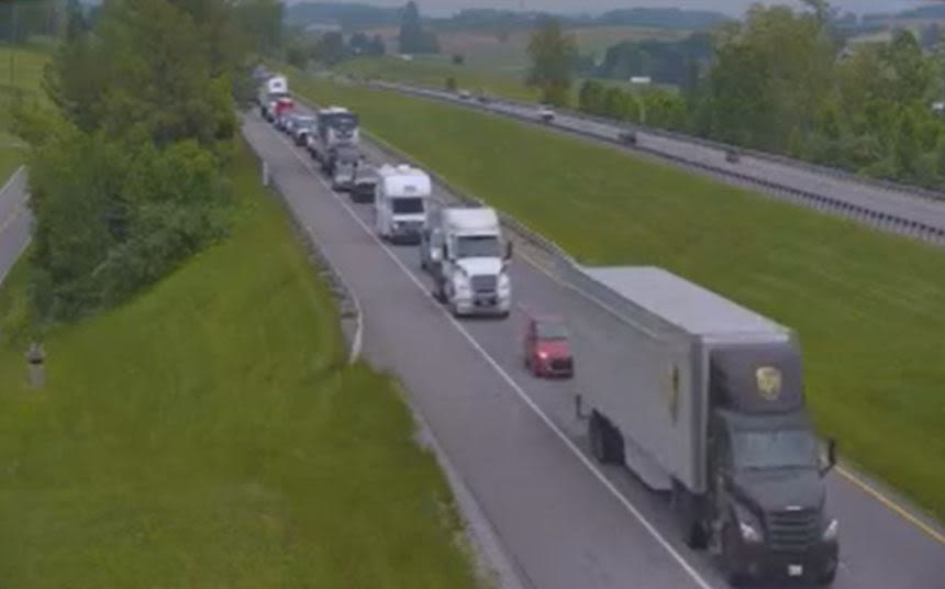 Backup on I-81S in Wythe County due to a crash now cleared