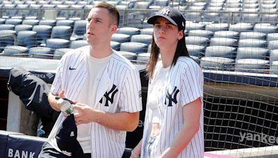 Caitlin Clark and Boyfriend Connor McCaffery Attend Yankees Game, Play Catch with the Team