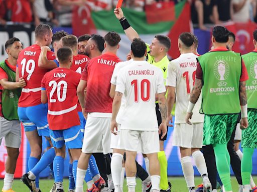 Unwanted Euro record set after brawl chaos at end of Turkey vs Czechia game