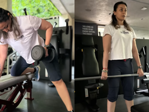 Namrata Shirodkar inspires fans with an intense workout reel | - Times of India