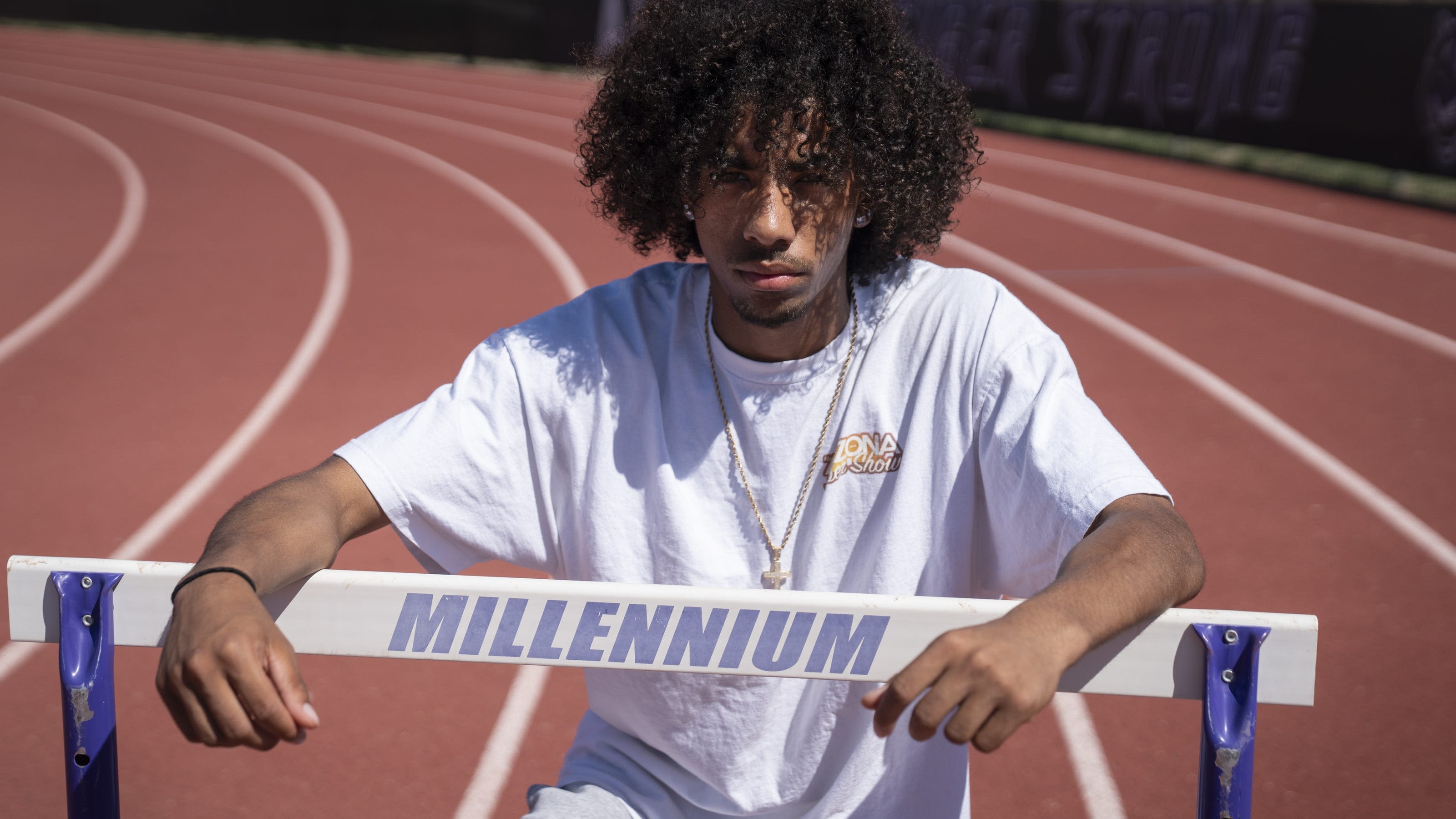 Millennium's Diego Aguirre-Stewart took up track last year. Now he's top state sprinter