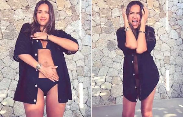 Jessica Alba Does the Viral Charli xcx 'Apple' Dance in Teeny-Tiny Black Bikini: 'Heard It's a Brat Summer'