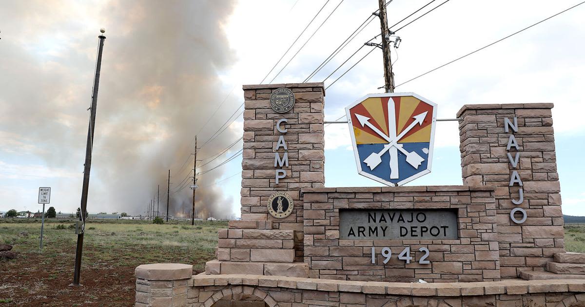 Crews take on 1,400-acre Bravo Fire on Camp Navajo, little growth expected officials say