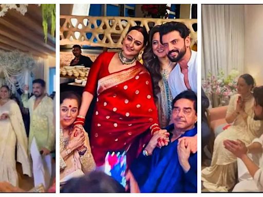 From Sonakshi Sinha making a stunning bridal entry to Zaheer Iqbal participating in a puja ceremony: Shatrughan Sinha shares INSIDE photos and videos from the 'wedding of the century' | - Times of India