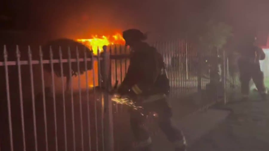 WATCH: Firefighters battle Fresno house fire, resident injured