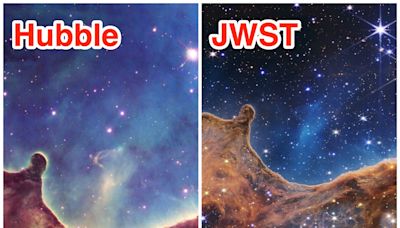 Side-by-side images from the James Webb and Hubble space telescopes show why NASA spent 25 years and $10 billion on the Webb