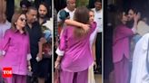 Nita Ambani shares a warm hug with 'New Bahu' Radhika Merchant and kisses son Anant Ambani as she and Mukesh Ambani leave Paris | Hindi Movie News...