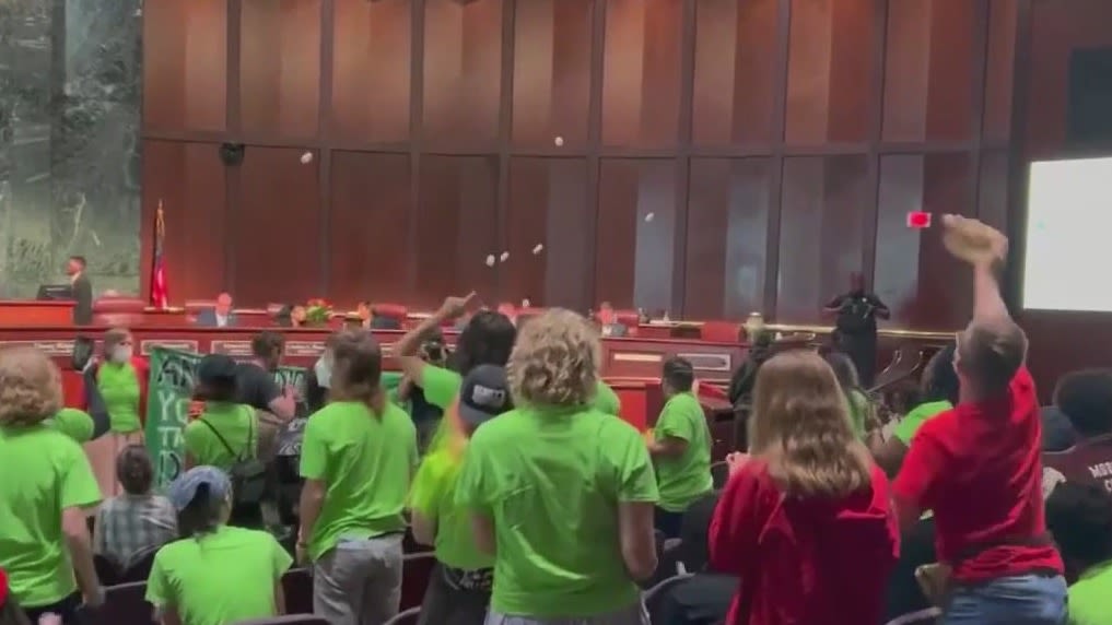 Ping pong protest: 'Stop Cop City' demonstrators throw balls at Atlanta City Council