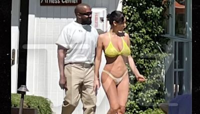 Kanye West and Bianca Censori Pop Up Poolside in Santa Barbara