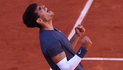 Carlos Alcaraz outlasts Jannik Sinner in five-set thriller to reach French Open final