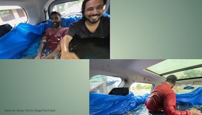 Kerala YouTuber Sanju Techy sets up swimming pool inside car, gets booked after video goes viral
