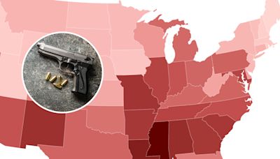 Map shows which states have the highest rates of firearm deaths
