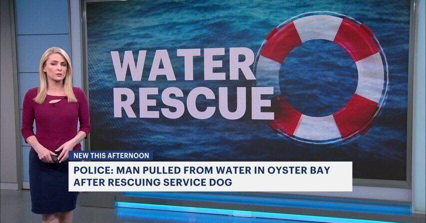 Man saves service dog from Oyster Bay waters, is then rescued by police