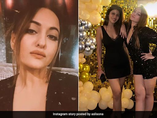 Sonakshi Sinha Sparkled In A Black Sequin Romper At Her Black And Gold-Themed Party