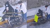 En Puebla cachan a pareja fingiendo discapacidad para pedir dinero