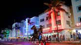 ‘Bringing the country to the city.’ Cowboys rode horses on Ocean Drive during spring break