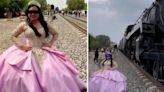 Quinceañera viaja desde Coahuila a San Luis Potosí para realizar sesión de fotos con locomotora La Emperatriz