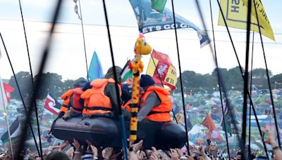 Home Secretary James Cleverly hits out at Banksy's migrant boat Glastonbury stunt