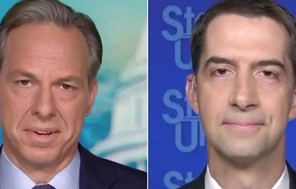 'What a farce': CNN's Tapper buried for letting Tom Cotton spew 'MAGA lies' about Harris