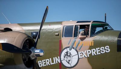 B-25, a relic of WWII, arrives at Eastern Iowa Airport for flight tours