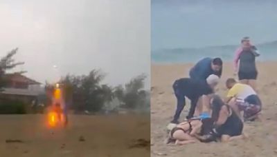 A tres niños les cayó un rayo mientras caminaban en la playa y sobrevivieron