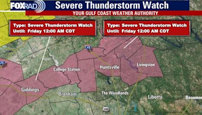 Houston weather: Severe Thunderstorm Watch issued for counties north of Houston-area