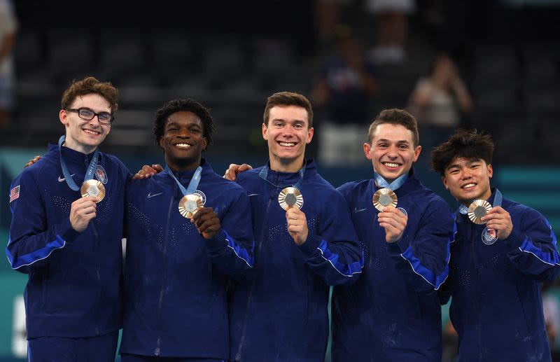 Olympics-Gymnastics-Underdogs no more, U.S. men nab bronze in Olympic resurgence