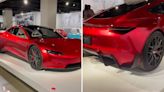 Drivers stunned by video of eagerly awaited and highly anticipated Tesla Roadster displayed in a showroom: ‘It will be mine one day’