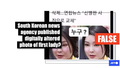 Doctored image of South Korean first lady was not published by local news agency