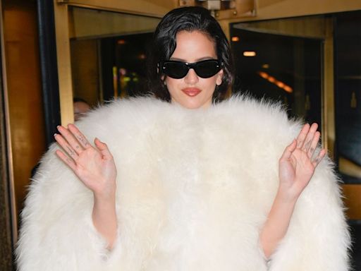 Rosalía Looks Like a Couture Cotton Ball in This Fluffy Celine Coat