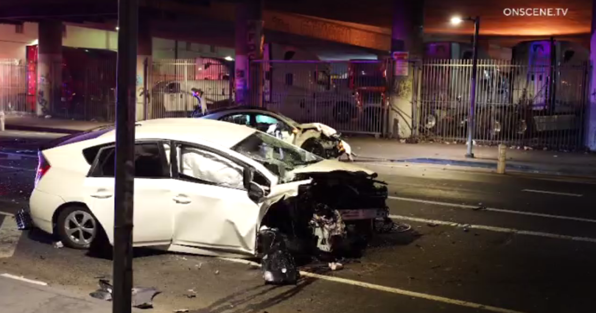 LAPD officer, innocent driver injured in back-to-back crashes during South LA pursuit