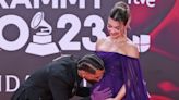 Maluma Kisses Pregnant Girlfriend Susana Gomez's Baby Bump on Red Carpet of Latin Grammy Awards