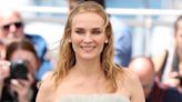 Diane Kruger wows in a stunning strapless pleated midi dress