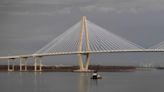 Ship at full throttle in harbor causes major South Carolina bridge to close until it passes safely