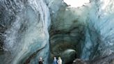 A bride and groom got married inside a secret ice cave in Iceland. They had to wear helmets and navigate knee-high rivers to get there.