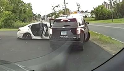 Video shows suspect knock people over, ram cruiser before East Hartford police fire gunshots