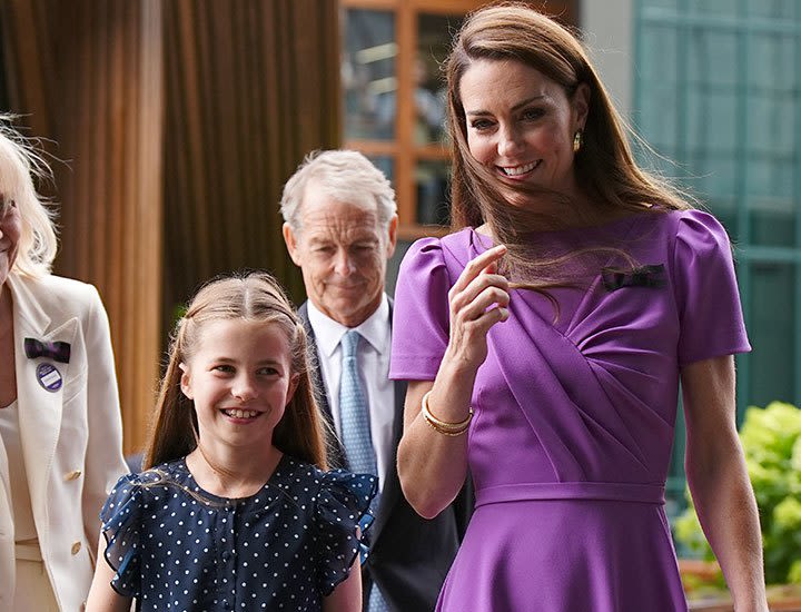 Princess Charlotte Wore a Guess Dress as She Showed Off Her Signature Move, the ‘Charlotte Wave’