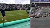 Downpours disrupt summer of sport as Wimbledon paused and sodden British GP at Silverstone