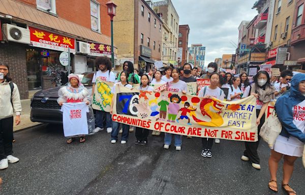 Hundreds march through Center City, Chinatown to protest the Sixers’ arena proposal