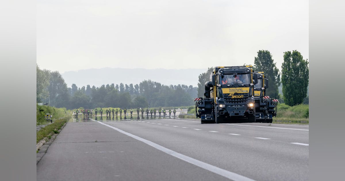 Jetbroom Clears Highway for Historic Swiss Air Force Alpha Uno Landing Exercise