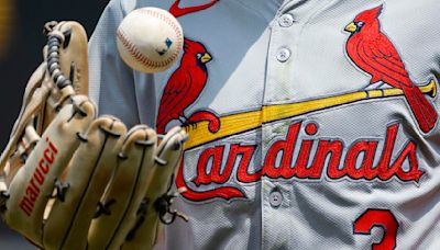 A detailed view of a St. Louis Cardinals jersey during the game against the Pittsburgh Pirates at PNC Park on July 24, 2024, in Pittsburgh, Pennsylvania.